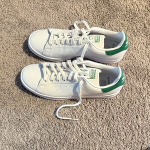 Adidas Classic White with Green Detail Shoes
